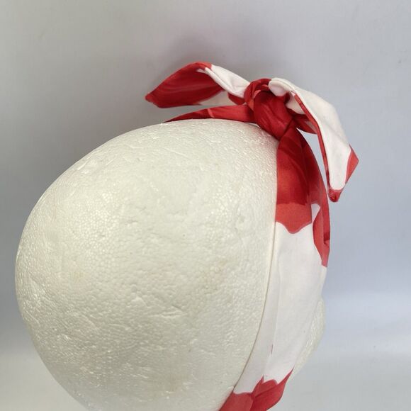 New Women Headband Hair Accessories knotted Red And White Floral - Picture 11 of 15